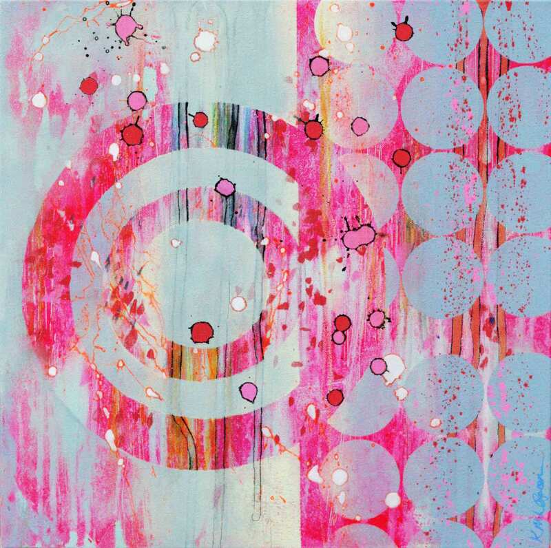 Purple and pink happy abstract painting called Serndipity by Kate Green - buy now.
