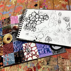 Colourful abstract art sketchbooks by Kate Green