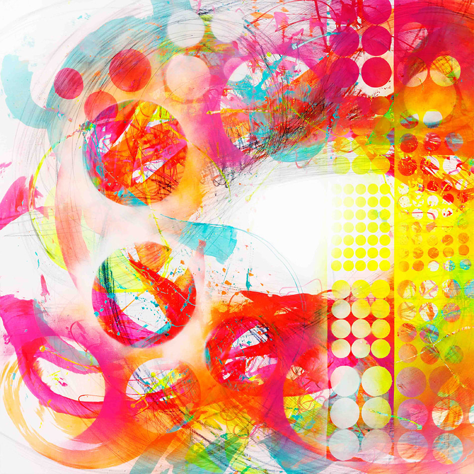 Large statement wall art by colourful abstract artist Kate Green