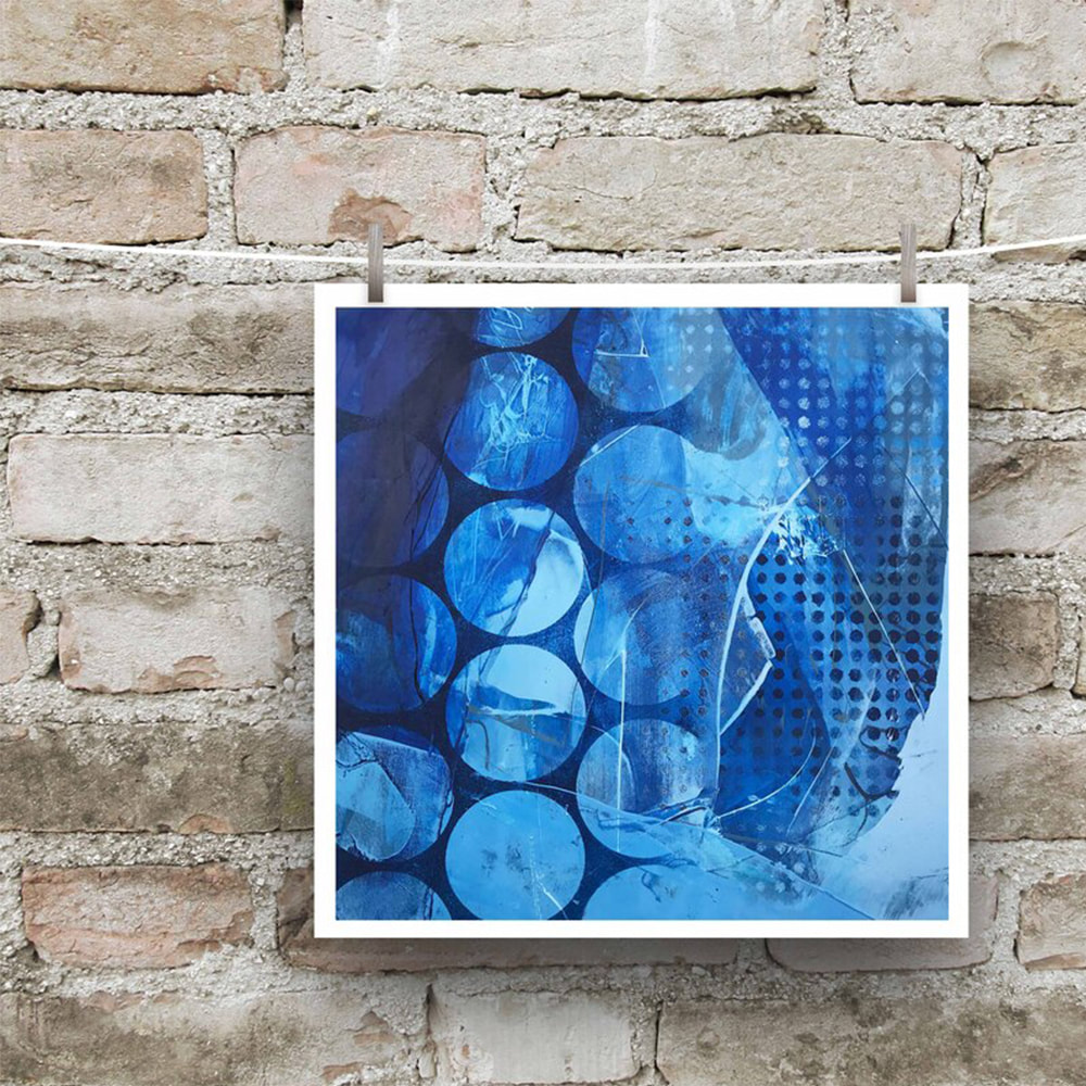 Blue abstract painting by Kate Green