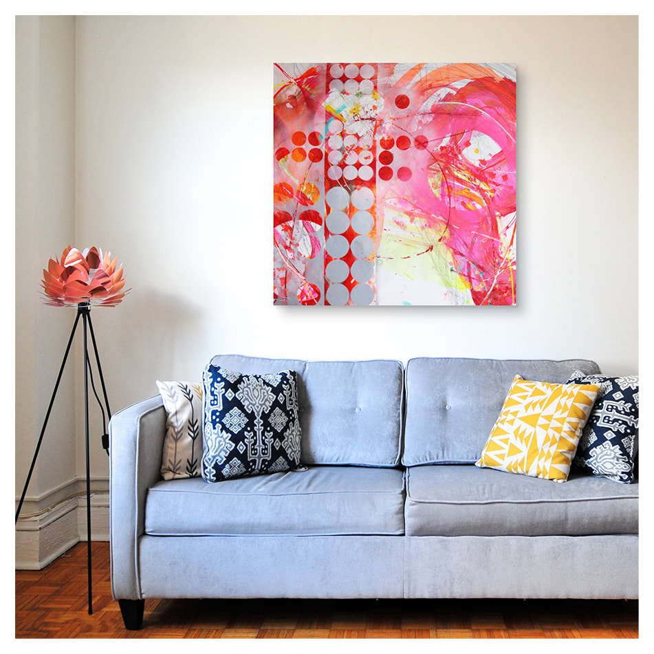 Large colourful abstract wall art by Kate Green