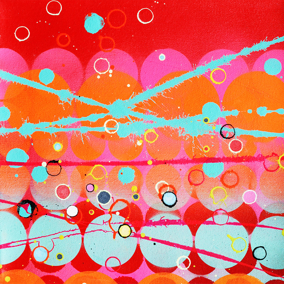 Colourful abstract art for sale by artist Kate Green